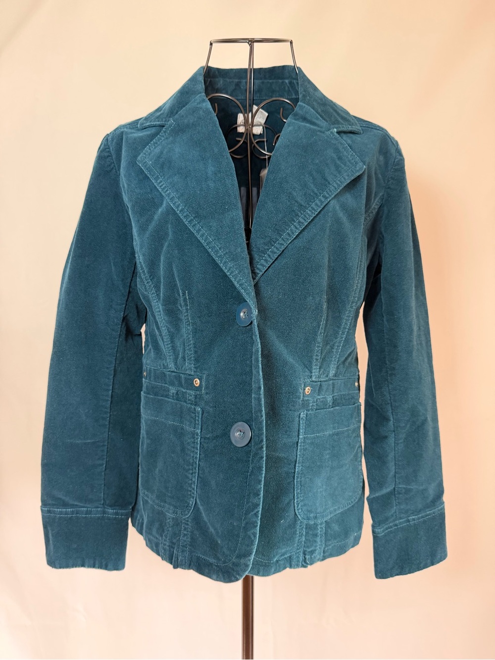 Chico's Teal Corduroy Blazer Jacket